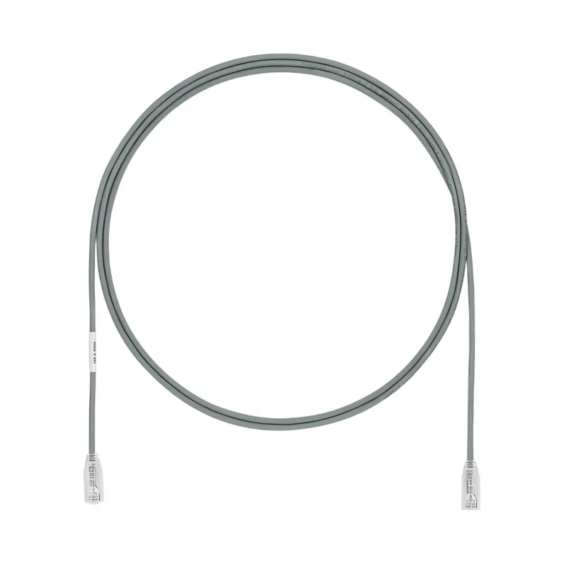 Cable de Parcheo TX6, UTP Cat6, Diámetro Reducido (28AWG), Color Gris, 4.57 Metros (15 Pies)