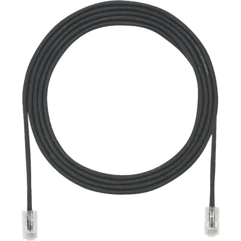 Cable de Parcheo UTP Cat6A, CM/LSZH, Diámetro Reducido (28AWG), Color Negro, 4.57 Metros (15 Pies)