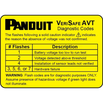 Etiqueta de codigos de diagnostico VeriSafe 600V, amarillo (Paquete c/5 pzas.)