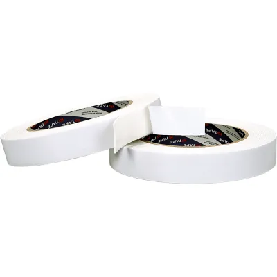 Cinta Adhesiva de Espuma EVA de Doble Cara / Adhesivo Hot Melt / Espesor 1 mm / Ancho 19 mm / 5 m de Largo / Color Blanco