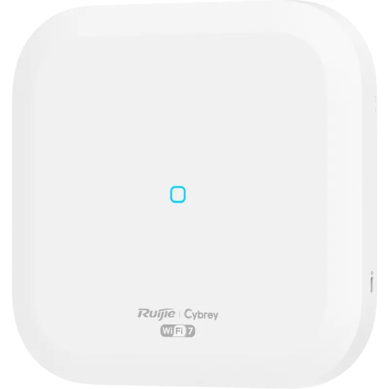 Punto de Acceso Indoor / Tri-Radio Wi-Fi 7 / 9.335 Gbps / 6 Flujos Espaciales / 2.4 GHz + 5 GHz + 6 GHz / 1 x 10G Ethernet SFP+ Combo / PoE+ y DC / Modos Fat-Fit-Cloud / Línea Cybrey