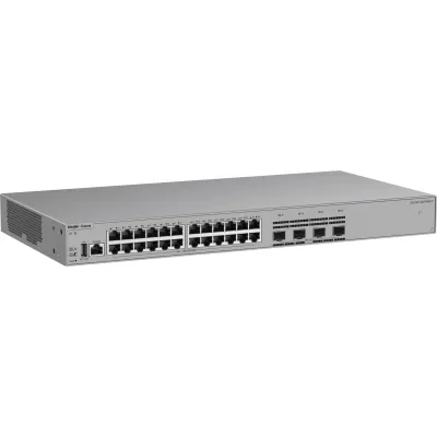 Switch de Acceso Capa 3 / 24 Puertos Gigabit PoE+ / 4 Puertos SFP 2.5GE / 370W PoE / VSU / OSPF / RIP / Protección contra Sobretensiones 10kV / Ventilador Fijo / Línea Cybrey