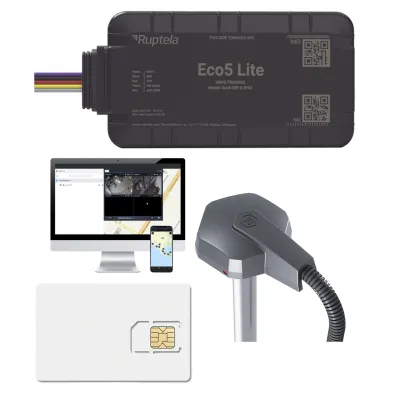 Rastreador Vehicular y Monitoreo de Flota / BLE 5.0 y GNSS / LTE CAT1 y LTE-M con Respaldo 2G / GNSS U-blox / MiKado IP54 / -20 °C a +40 °C / Acelerómetro de 3 Ejes / Suministro 9-32 V / Batería Interna