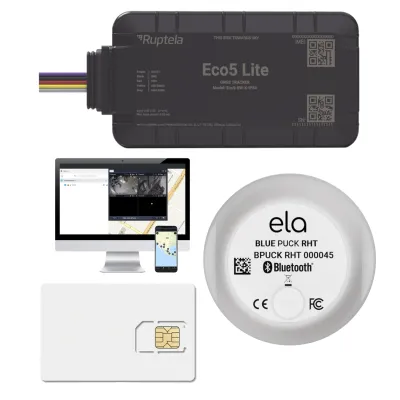 Rastreador Vehicular y Monitoreo de Flota / BLE 5.0 y GNSS / LTE CAT1 y LTE-M con Respaldo 2G / GNSS U-blox / MiKado IP54 / -20 °C a +40 °C / Acelerómetro de 3 Ejes / Suministro 9-32 V / Batería Interna