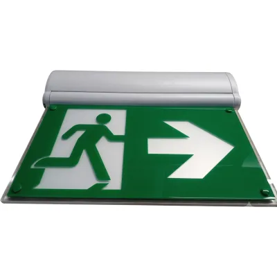 Luz de Señalización "Hombre corriendo" de Emergencia/ Tecnología LED de Iluminación Lateral / Voltaje Universal 120-347VAC / Batería LiFePO4 con 2 Horas de Autonomía