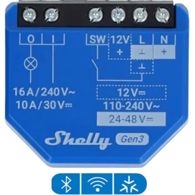 Relevador inalámbrico inteligente 16A, 110-230 V, 1 salida de contacto seco, compatible con asistente de voz Alexa, Google Home