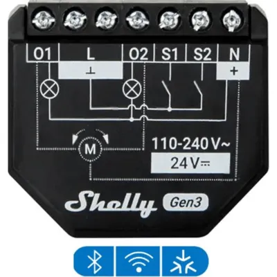 Apagador inteligente Wifi 2.4 / 2 canales Para apagador doble / 10A por canal / Compatible con asistentes de voz
