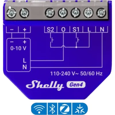 Controlador de Atenuacion Inteligente / 0-10V y 1-10V / Wi-Fi, Matter y Zigbee / ESP32-C6 / 110-240 VAC / 13 A / PM Gen4