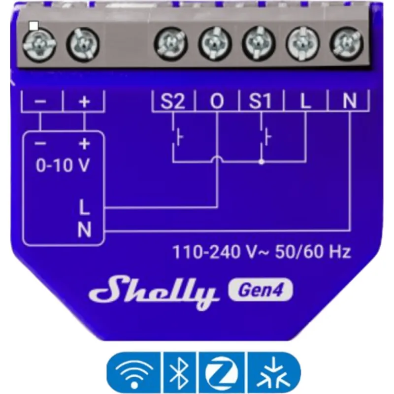 Controlador de Atenuacion Inteligente / 0-10V y 1-10V / Wi-Fi, Matter y Zigbee / ESP32-C6 / 110-240 VAC / 13 A / PM Gen4