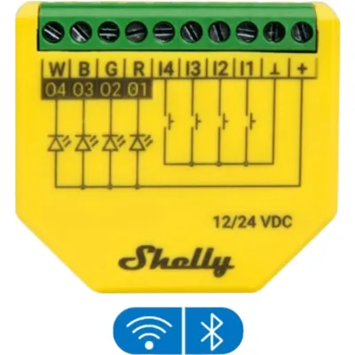 Controlador inteligente inalámbrico WIFI para tiras LED RGB, RGBW/ Nube P2P / Medición de consumo/ Soporta Google y Alexa / 12A