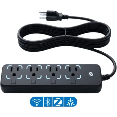 Toma multiple Inteligente / 4 Tomas / Wi-Fi Bluetooth Zigbee / Medición Individual / Protección Sobrecalentamiento / 3680 W Máx / 12 A por Toma / IP20