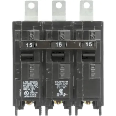 Interruptor automático atornillable tipo BL 3 polos, 15 amp.