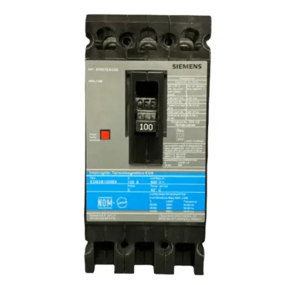 Interruptor Termomagnético ED6 600V 3X100A, Con zapatas principales.