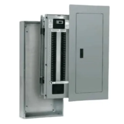 Tablero de alumbrado P1, 18 circuitos, Barras en aluminio 250 AMP, Frente de sobreponer, Sin zapatas principales.