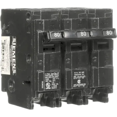 Interruptor automático enchufable tipo QP 3 polos, 80 amp