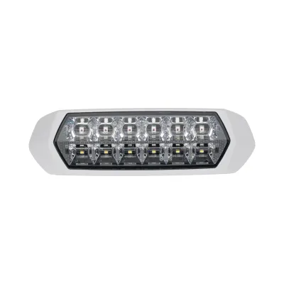 Luz de Advertencia de 12 LED, Top Rojo 6 LED , Bottom Blanco 6 LED, Lente Transparente, SAE