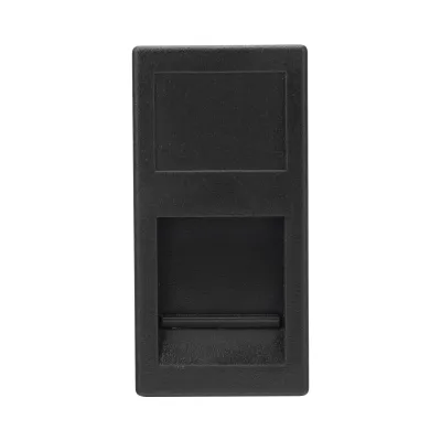 Medio Módulo Color Negro con 1 Espacio para Jack Keystone con Guardapolvo para las Cajas de Escritorio Ofiblock y Teleblock / (K76/14)