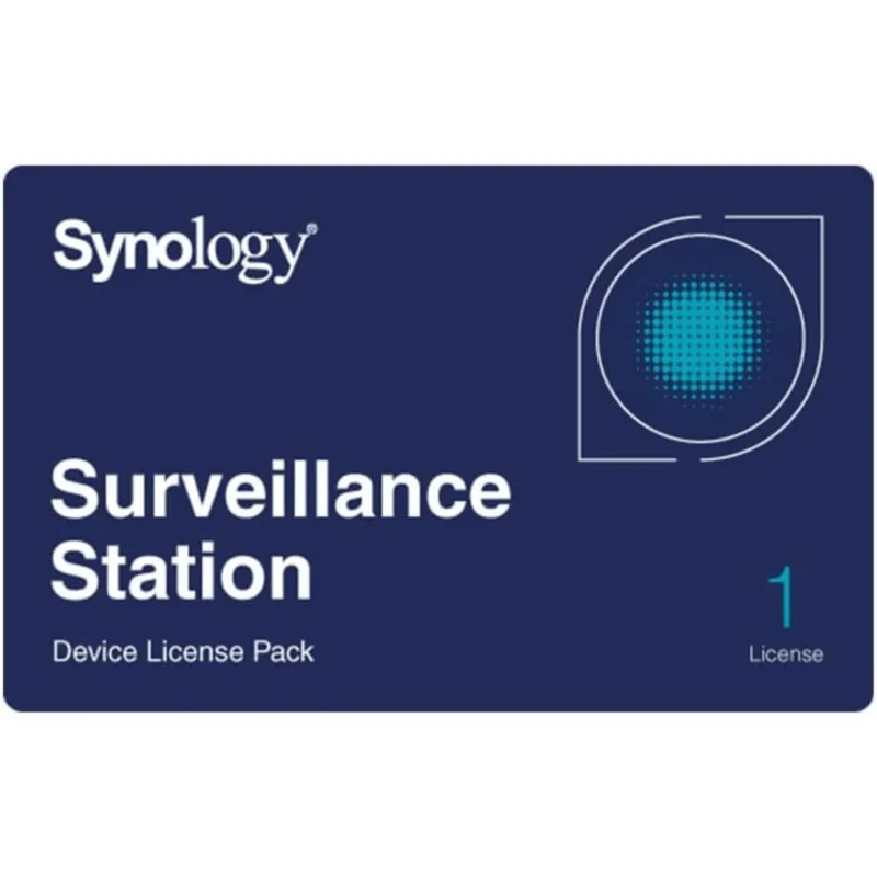 Licencia de Dispositivos de Vigilancia Synology | Paquete de 1 Licencia | Compatibilidad con Cámaras IP, Módulos de E/S, Altavoces IP | Gestión Centralizada CMS | Licencias Predeterminadas Incluidas.