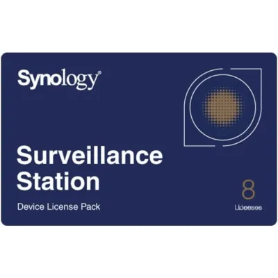 Licencias de Dispositivos de Vigilancia Synology | Paquete de 8 Licencias | Compatibilidad con Cámaras IP, Módulos de E/S, Altavoces IP | Gestión Centralizada CMS | Licencias Predeterminadas Incluidas.