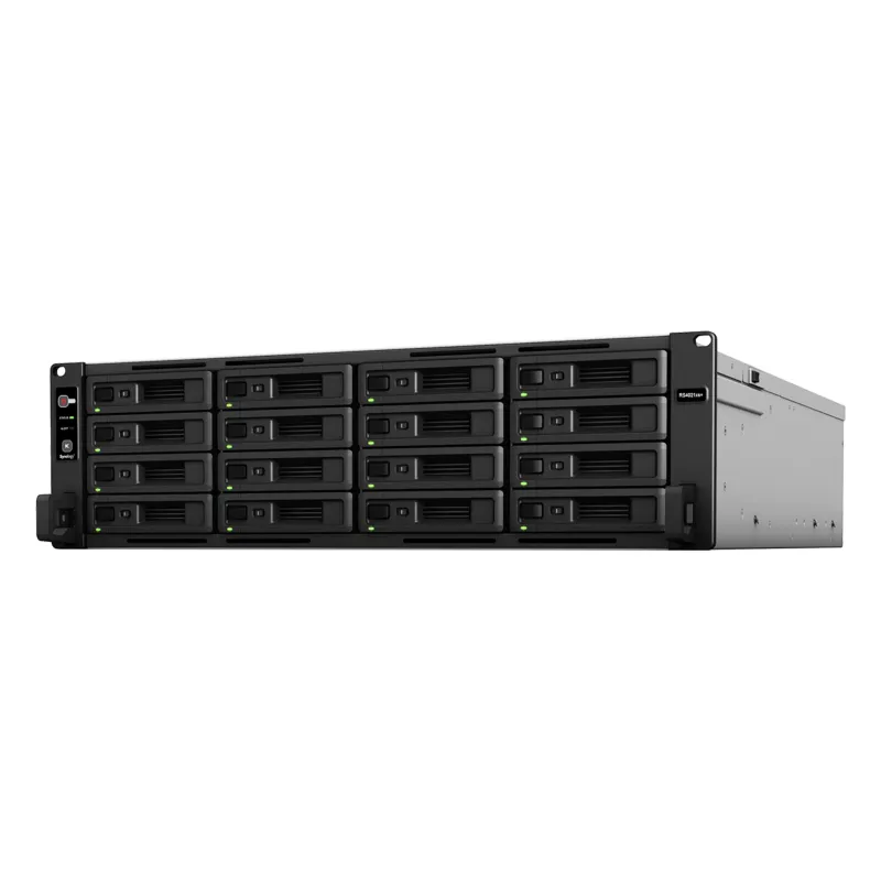 Servidor de Almacenamiento Synology RackStation RS4021xs+ | 16 Bahías | Procesador Intel Xeon D-1541 de 8 Núcleos | Memoria 16 GB Ampliable a 64 GB | RAID F1, 0, 1, 5, 6, 10 | 403,000 IOPS | 6,200 MB/s Lectura Secuencial | Energía Red