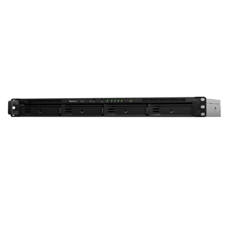 Unidad de Expansión Synology RX418 | 4 Bahías SATA HDD/SSD 3.5" y 2.5" | eSATA | Profundidad 30 cm | Compatible con RackStation 1U | Administración DSM.