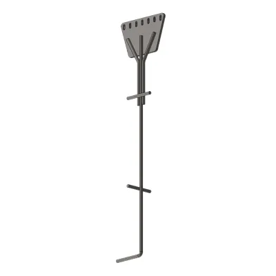 Ancla de Piso Tipo Paleta 7 Orificios para Retenida. Placa: 3/4", Redondo: 1", Altura: 210 cm. Galv. Inmersión.