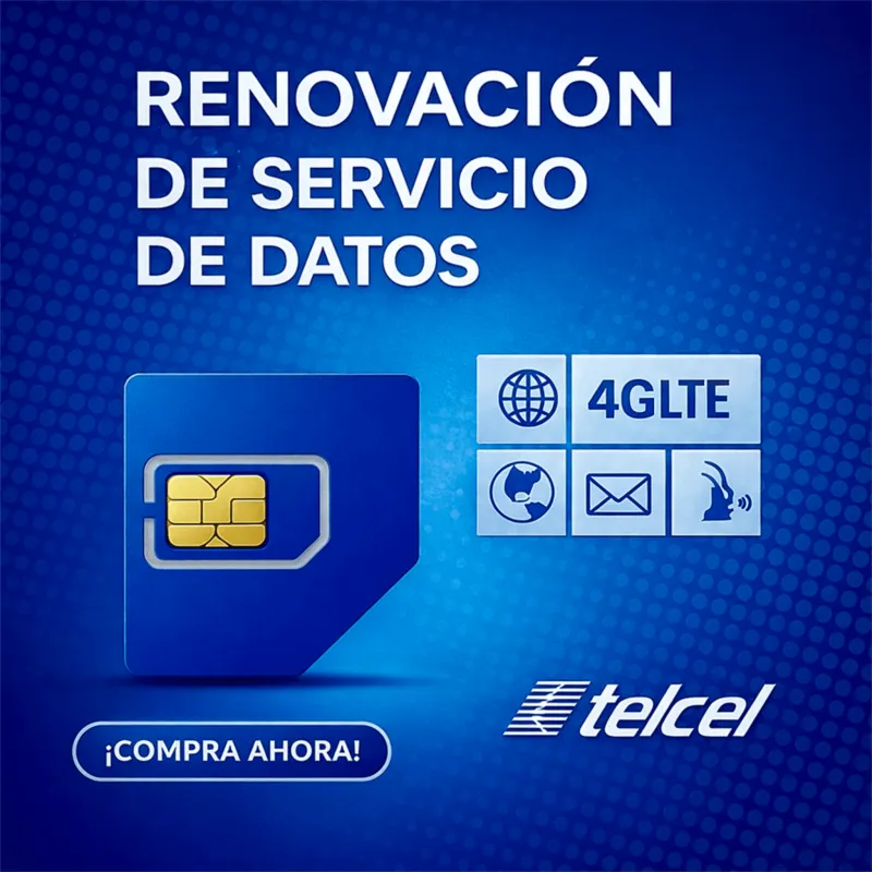 Renovación de plan anual de servicio de 6GB para SIM TELCEL