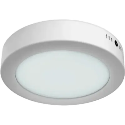 Plafón LED 12 W / Diámetro de 160 mm (6.3 in) / 800 lm / Luz de día 6500 K / Aluminio / Ángulo 100° / IRC 80 / 15,000 h / NOM-003