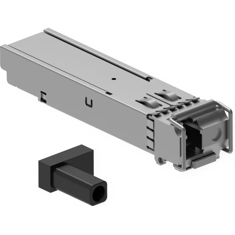 Transceptor SFP BIDI / 1.25 Gb/s / Alcance 20 km sobre Fibra Monomodo G.652 / Conector LC Simplex / Par de Adaptadores (TX/RX 1310/1550 nm y 1550/1310 nm) / Carcasa Metálica para Bajo EMI y Protección ESD / Temperatura -40°C a +85°C