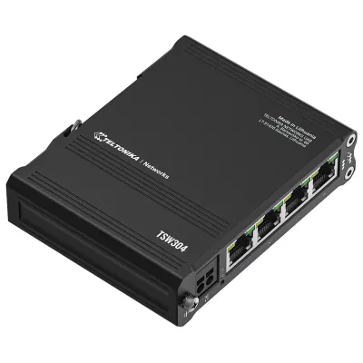 Switch Ethernet Compacto para Montaje en Riel DIN, 4 Puertos Ethernet Gigabit, PoE Pasivo