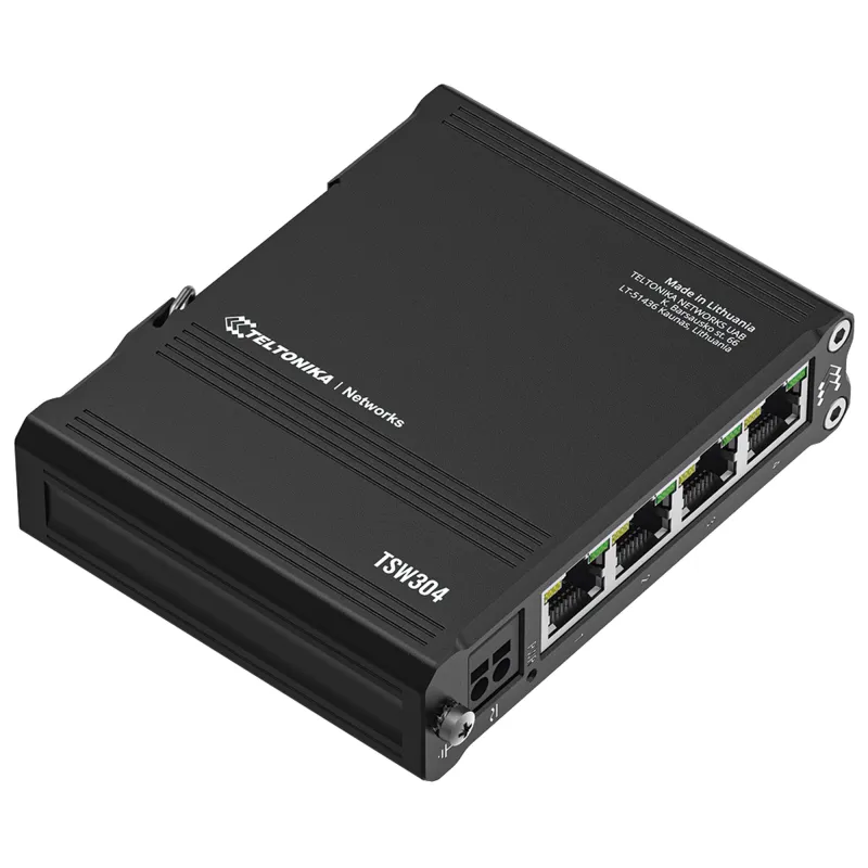 Switch Ethernet Compacto para Montaje en Riel DIN, 4 Puertos Ethernet Gigabit, PoE Pasivo