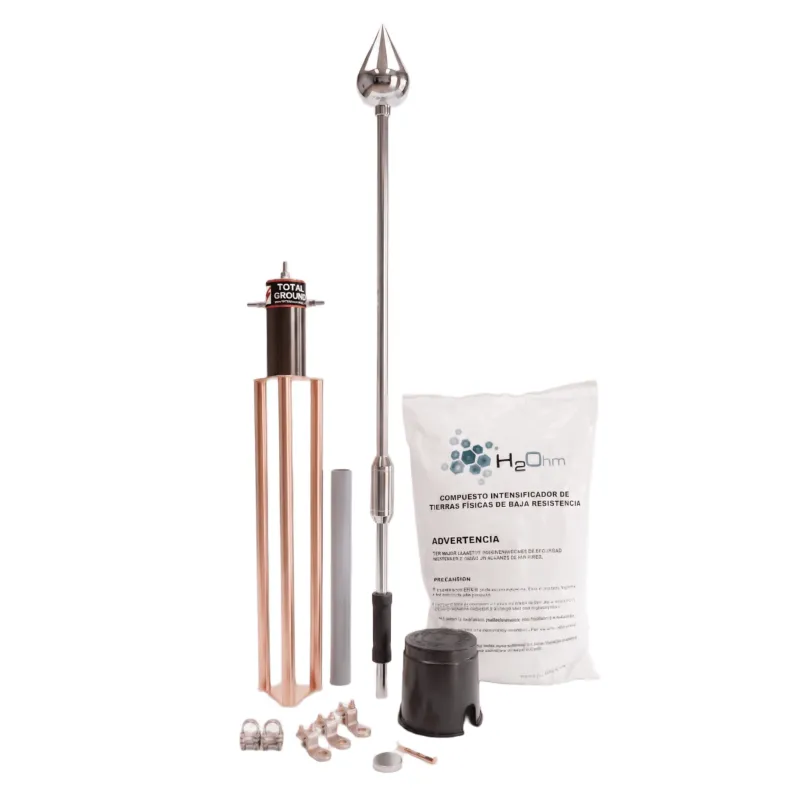 Kit Pararrayo con Punta de Aluminio con Avance de Cebado de 60 m. y Accesorios de Instalación en Torre.