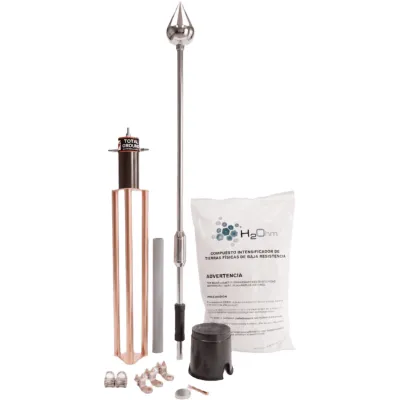 Kit Pararrayo con Punta de Acero Inoxidable con Avance de Cebado de 30 m. y Accesorios de Instalación en Torre.