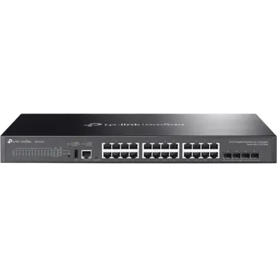 Switch Gestionado Lite L3 Apilable / 24 Puertos Gigabit RJ45 / 4 Ranuras SFP+ 10G / Capacidad de Conmutación 128 Gbps / Stacking Físico hasta 4 Unidades / L3: RIP, OSPF, VRRP, Enrutamiento Estático, DHCP Server/Relay / Seguridad: ACL,