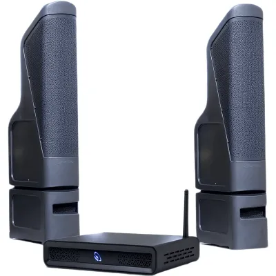 Kit TruAudio | Amplificador D2T 2 Canales 100W | 2 Torres Line Array Exterior TT10 200W RMS | HDMI eARC + Bluetooth 5.3 | IP56