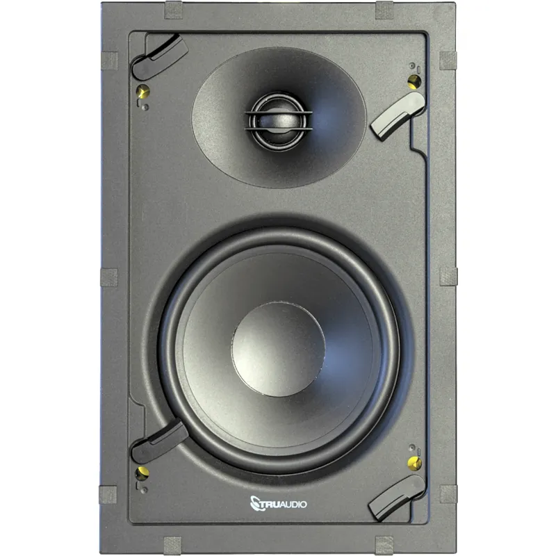 Altavoz In-Wall | 2 Vías | Woofer 6.5 in Polipropileno | Tweeter 1 in Seda | Potencia 120 W | Impedancia 8 Ohm | Sensibilidad 88 dB | Respuesta 42 Hz - 20 kHz | Rejilla Metálica sin Marco | Instalación sin Herramientas TruGrip