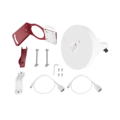 Antena Tipo Horn de 30 °, 19 dBi, 4.9-6.5 GHz, Ideal para ambientes de alto ruido, Tipo de conector N-Hembra, con montaje y jumpers incluidos