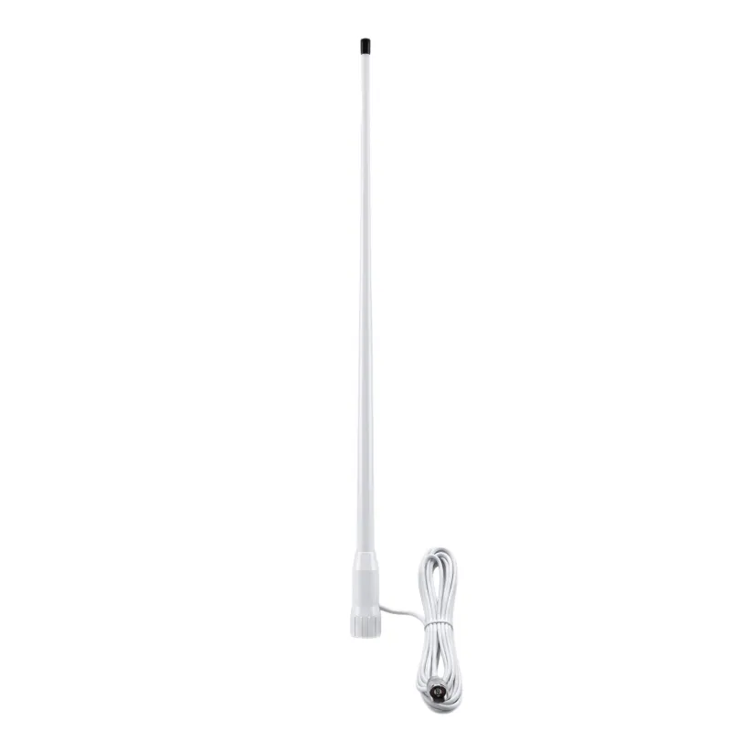 Antena Marina VHF / Fibra de Vidrio / 3.5 dBi / 50 W / Cable RG58 4.5 m (14.8 ft) / PL-259 / Bajo Perfil