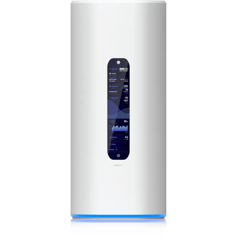 UniFi Dream Router 5G Max Cloud Gateway de Escritorio con Módem 5G Integrado, WiFi 7 Tri-Banda, Switch de 3 Puertos 2.5 GbE con (1) Puerto PoE, WAN (1) 2.5 GbE y (1) 10G SFP+