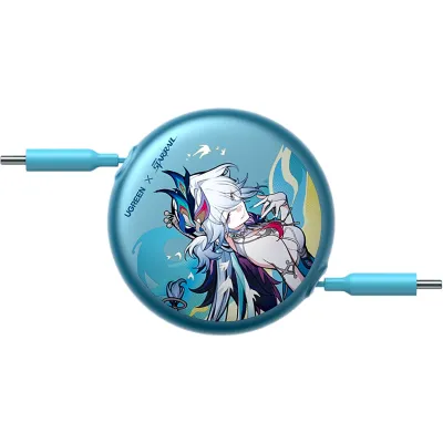 Cable Retráctil de Carga Rápida / USB-C a USB-C / PD 100W / Sincronización 480 Mbps / Diseño Telescópico 4 Etapas / Chip E-Marker / Aluminio y Tela Impermeable