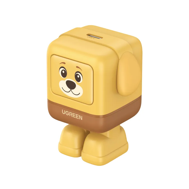 Cargador UNO Animal Puppy 30W GaN / Diseño Canino / USB-C / Compacto 34x34.9x44.4 mm (1.34x1.37x1.75 in) / Multi-Voltaje 5V-20V / Protección Avanzada