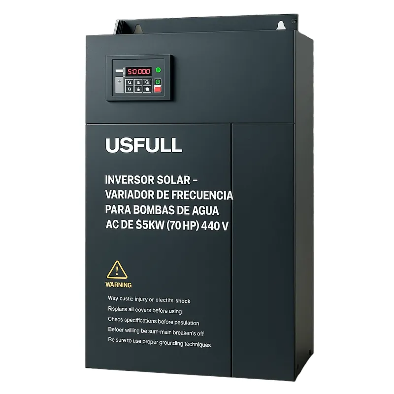 Inversor Solar - Variador de Frecuencia para Bombas de Agua AC de 55KW (70 HP) 440V: Potencia y Eficiencia para Aplicaciones Exigentes