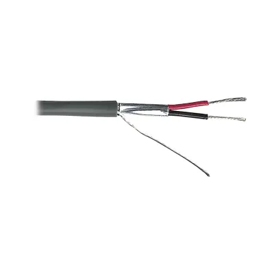 Bobina de 305 m (1000 ft) / Cable para Alarma 2x18 AWG / Blindado / Riser / Gris