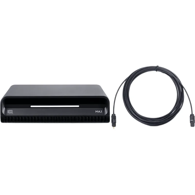 Amplificador de Audio Streaming VSSL MA1 125W Clase D | 2 Canales | AirPlay 2 + Google Cast | Bluetooth 5.3 | HDMI eARC | Cable Óptico Toslink 4.6 m (15 ft) | Multiroom Audio