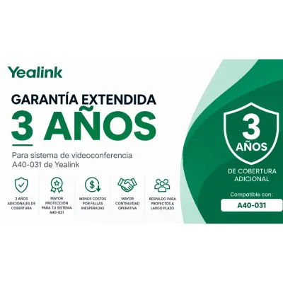 Garantía Extendida de 3 años para Sistema A40-031 de Yealink