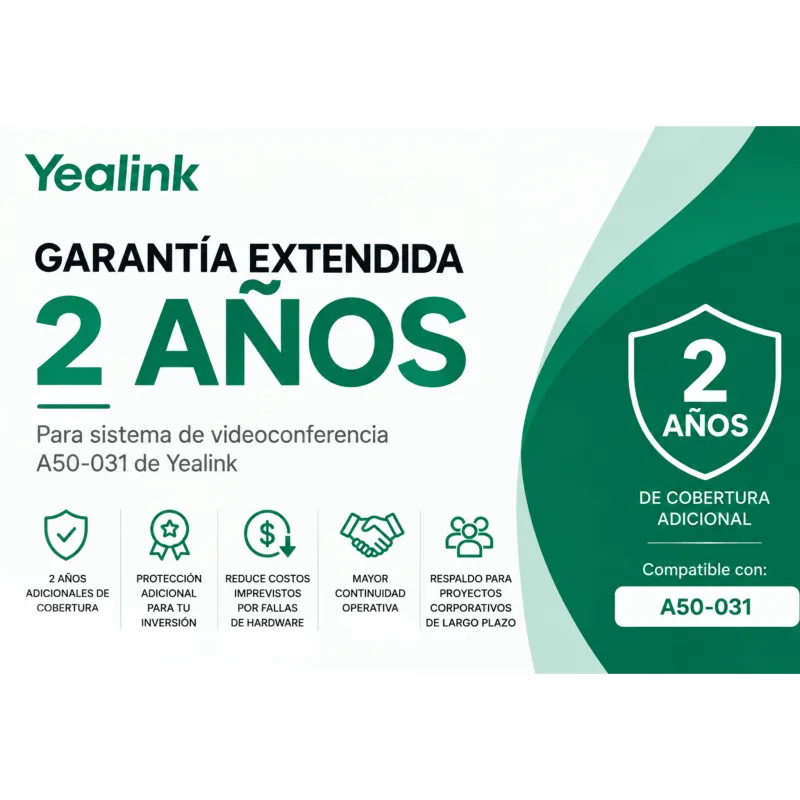 Garantía Extendida de 2 años para Sistema A50-031 de Yealink