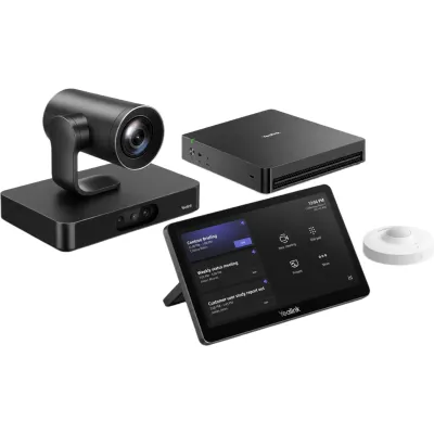 Sistema de Videoconferencia Yealink MVC-S80-C5U para Microsoft Teams Rooms en Salas Grandes con Cámara Inteligente SmartVision 80 de 4 Lentes, Zoom Óptico 20x y Funciones Avanzadas de IA