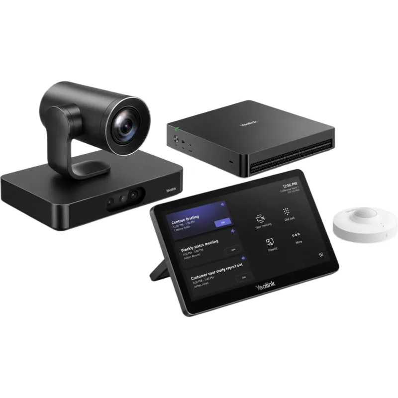 Sistema de Videoconferencia Yealink MVC-S80-C5U para Microsoft Teams Rooms en Salas Grandes con Cámara Inteligente SmartVision 80 de 4 Lentes, Zoom Óptico 20x y Funciones Avanzadas de IA