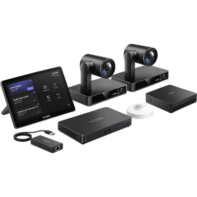 Sistema de Videoconferencia Yealink MVCS90 para Microsoft Teams Rooms ideal para Salas Grandes con Seguimiento Inteligente y Audio Profesional.