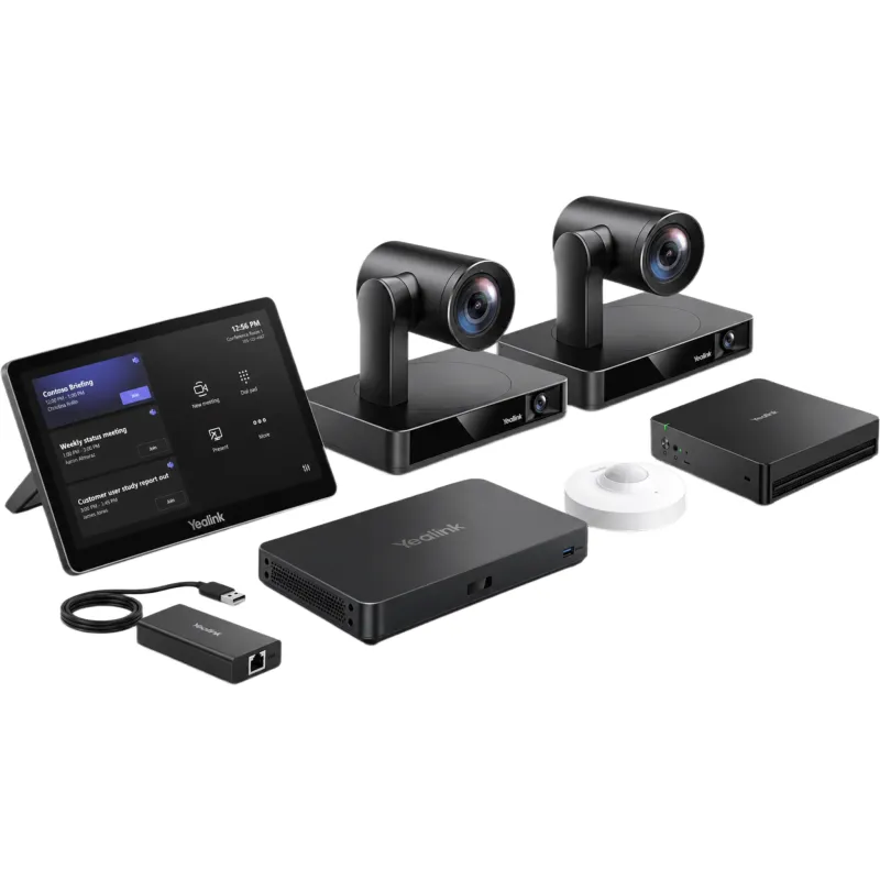 Sistema de Videoconferencia Yealink MVCS90 para Microsoft Teams Rooms ideal para Salas Grandes con Seguimiento Inteligente y Audio Profesional.